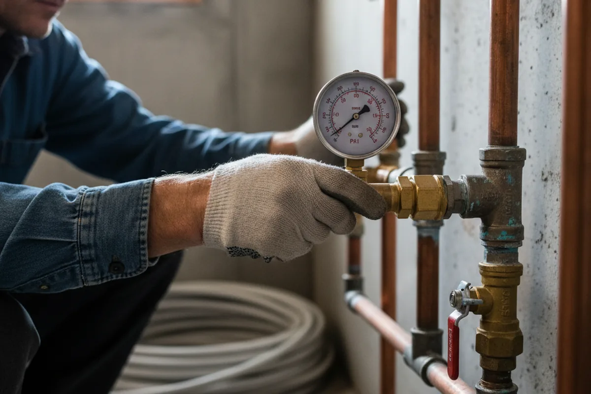 Pressure testing a repaired line during Water Line Repair in Marbury
